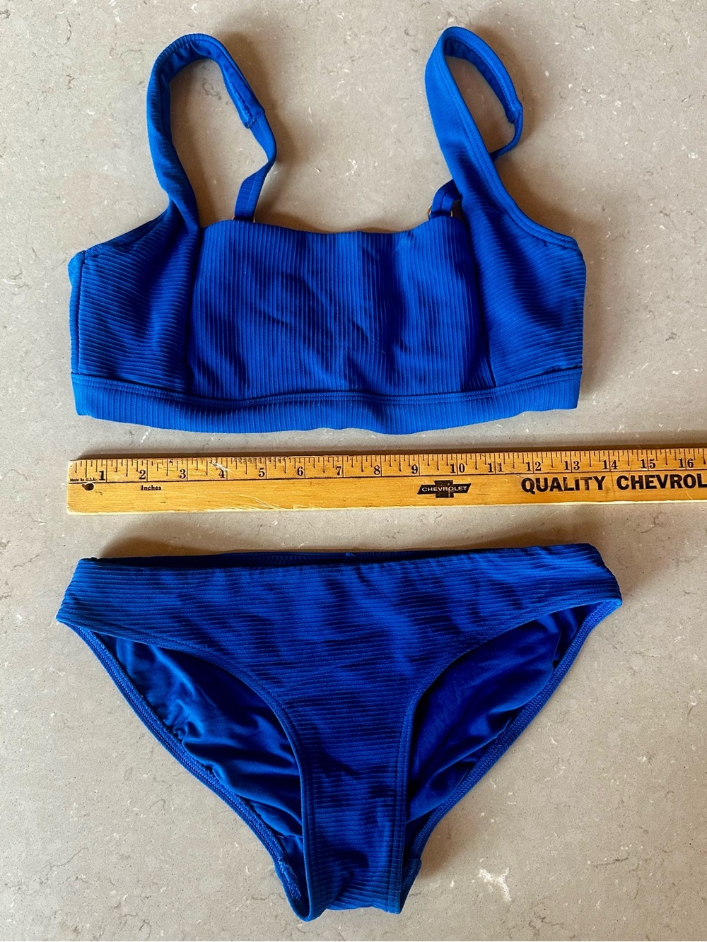 Sea Level Australia Cobalt Blue Ribbed Underwire Bikini Swimsuit Set - US Size 6
